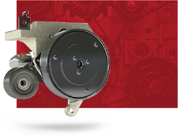 Clutch pump kit rendering on a red background